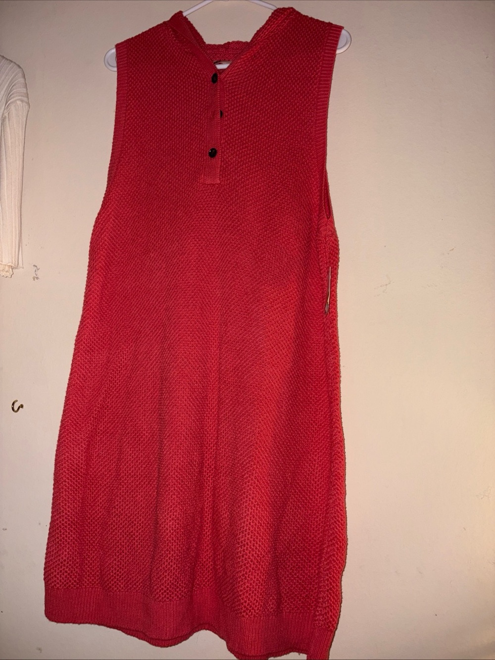 SO Coral Knit Hooded Button Cardigan